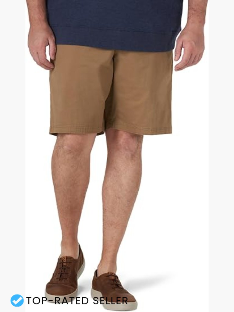 Men's Flat Front Shorts Regular Fit 10" Inseam Chino Stretch Casual Summer Style